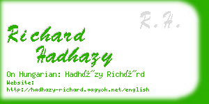 richard hadhazy business card